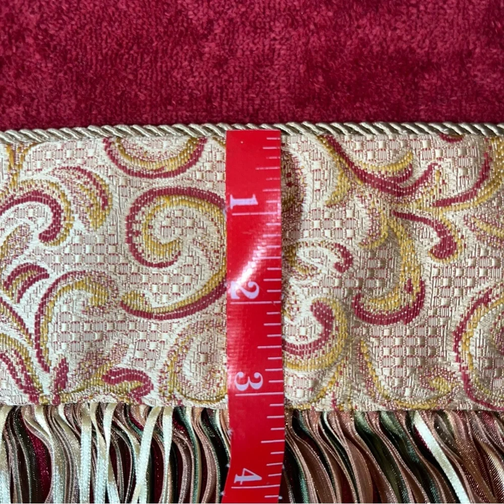 Sherry Kline Red Swirled Paisley Embellished Hand Towel 100% velour cotton India
